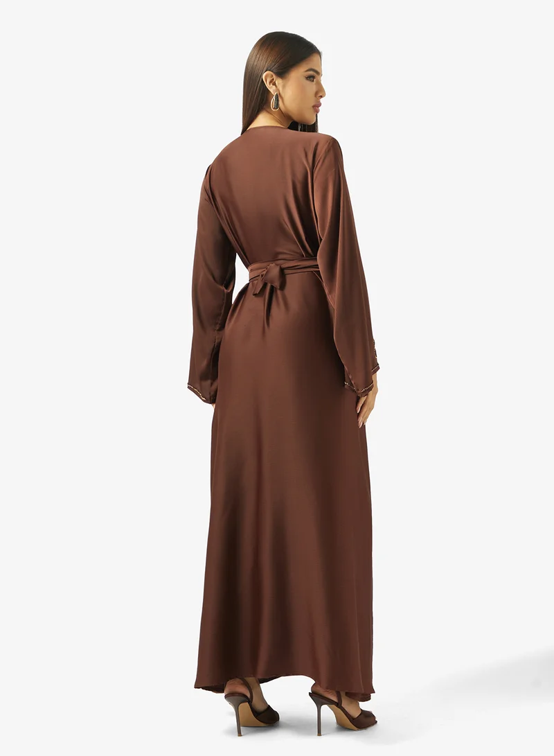 hayas closet  Embellished Belted Jalabiya for Women | Best Price UAE